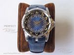 Perfect Replica ZZ Factory Roger Dubuis Knights Of The Round Table Blue Dial Stainless Steel Case 45mm Watch